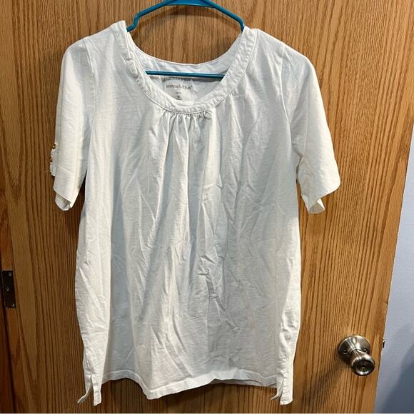 Woman Within White Crewneck Short Sleeve Top Size 14 / 16 - Picture 1 of 6